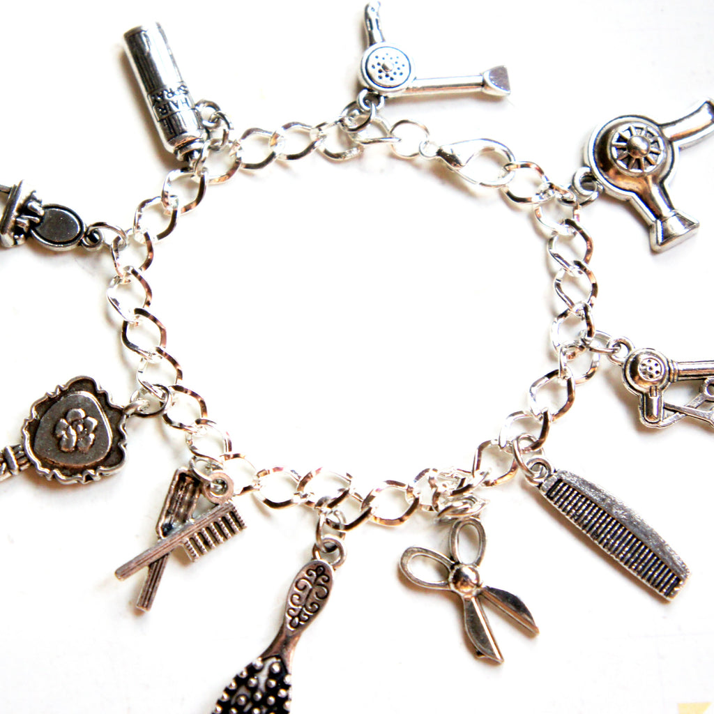 Alice in Wonderland Charm Bracelet- Tibetan silver bracelet, themed charm  bracelet