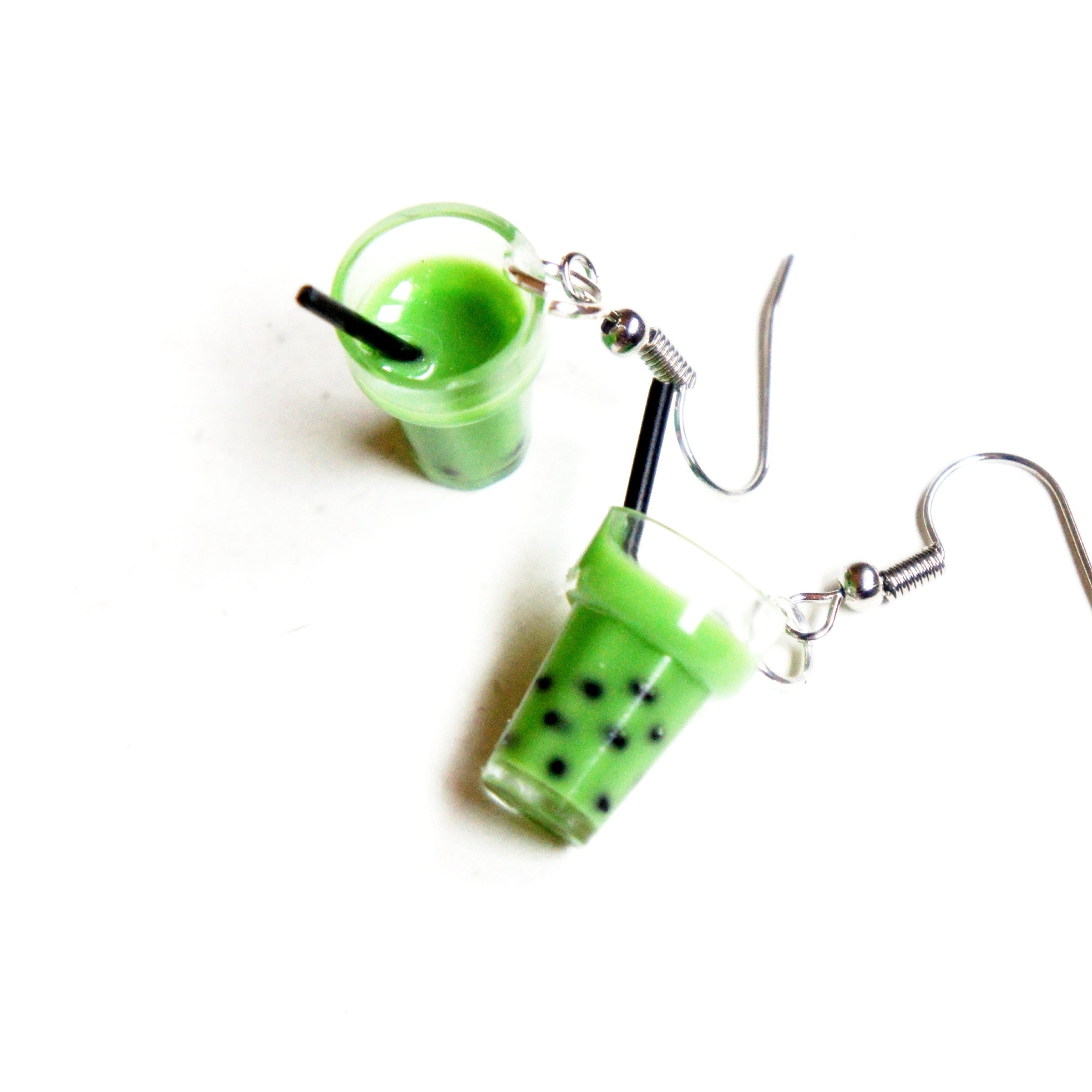 Matcha Green Tea Bubble Tea Earrings - Jillicious charms and accessories