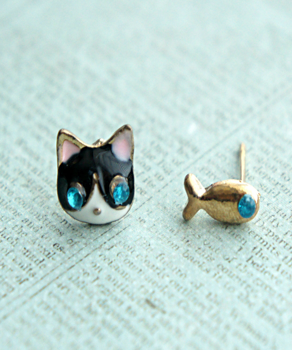 Kitty and Fish Earrings - Jillicious charms and accessories