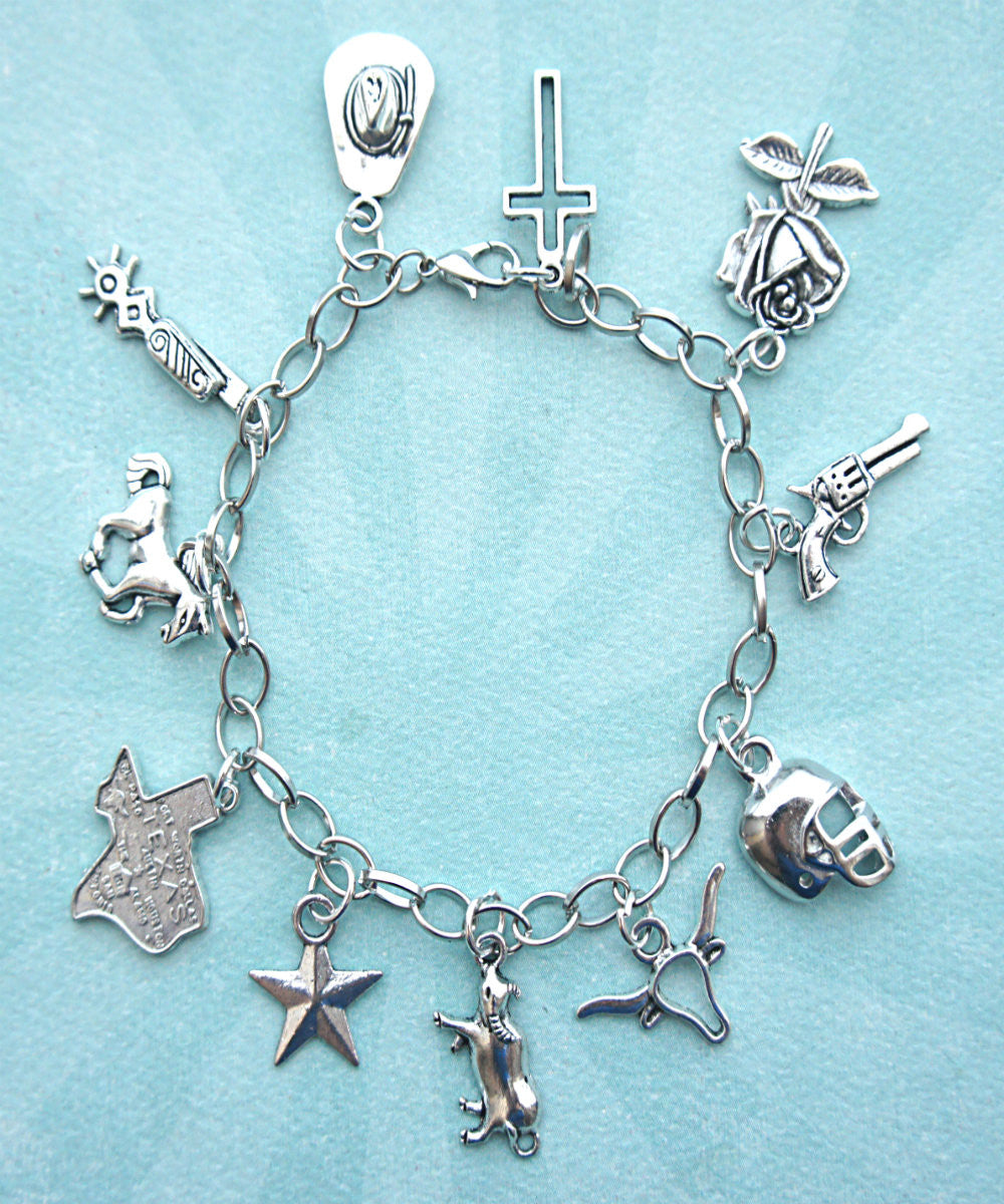 Texas 13 Charm Sterling Silver Bracelet